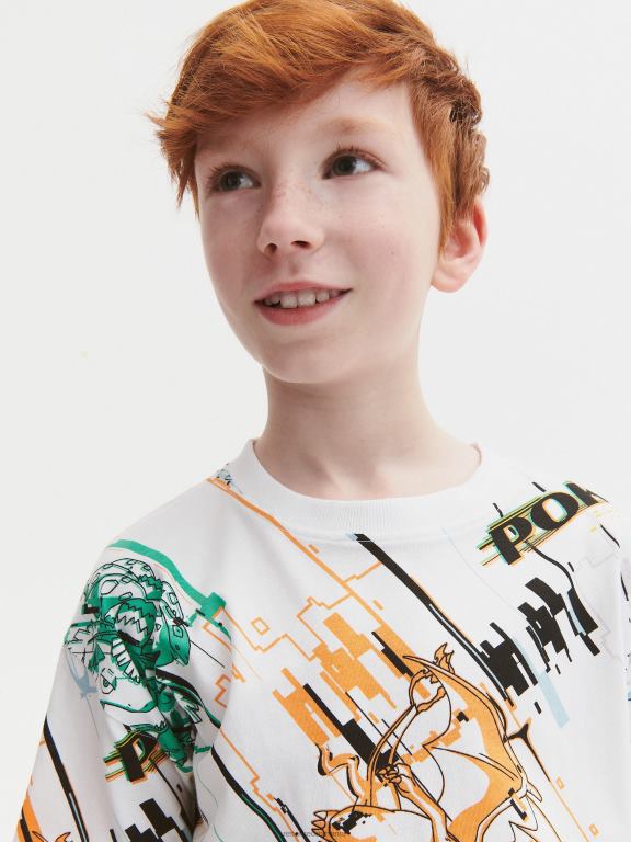 alb Reserved băieți îmbrăcăminte tricou pokemon 648HZ2109