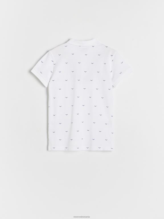 alb Reserved băieți îmbrăcăminte tricou polo cu imprimeu 648HZ2017