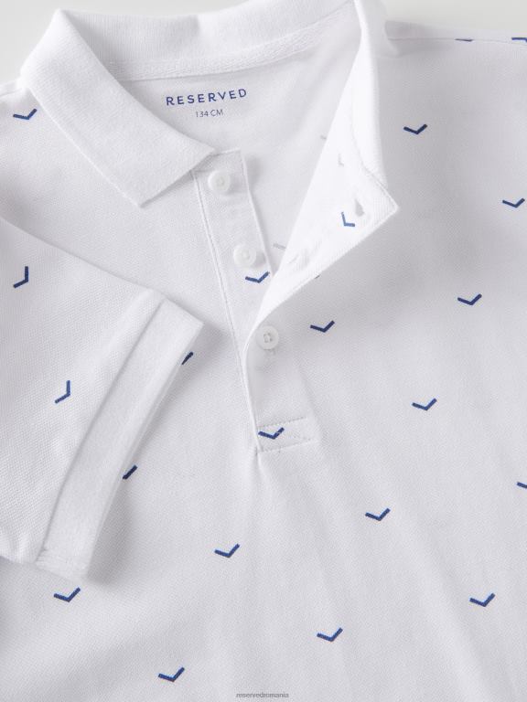 alb Reserved băieți îmbrăcăminte tricou polo cu imprimeu 648HZ2017