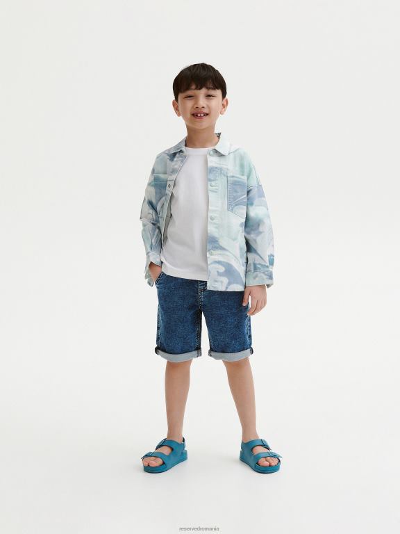 alb Reserved băieți îmbrăcăminte tricou supradimensionat cu imprimeu 648HZ2209