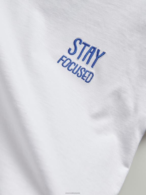 alb Reserved băieți îmbrăcăminte tricou supradimensionat cu imprimeu 648HZ2209