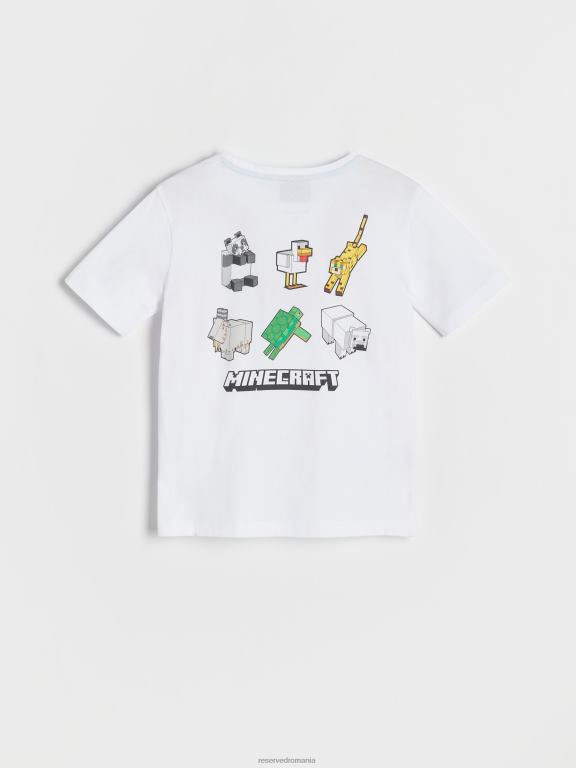 alb Reserved băieți îmbrăcăminte tricou supradimensionat minecraft 648HZ2058