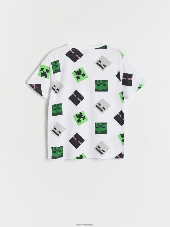 alb Reserved băieți îmbrăcăminte tricou supradimensionat minecraft 648HZ2156