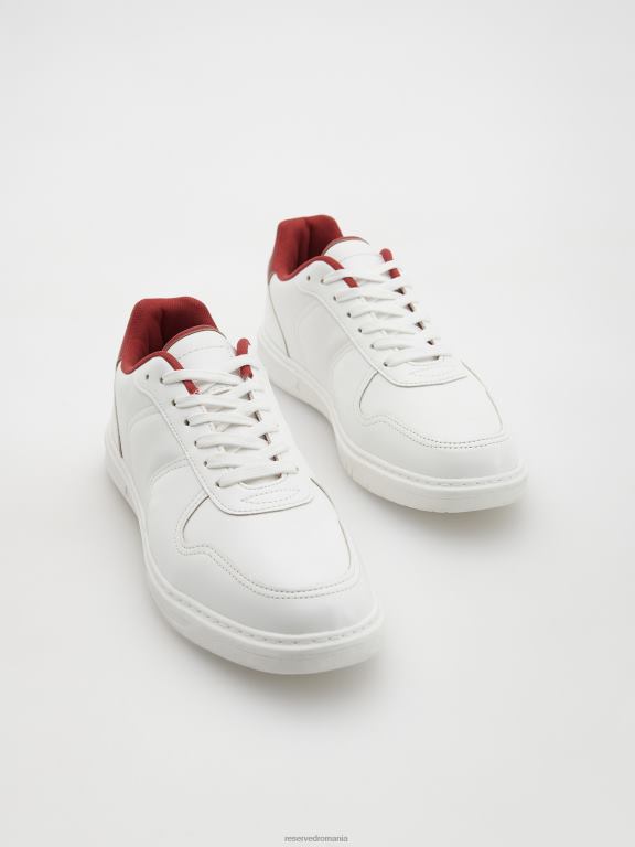 alb Reserved bărbați pantofi adidași cu inserție contrastantă 648HZ1656