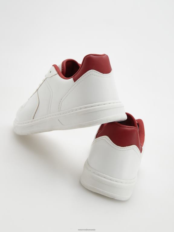 alb Reserved bărbați pantofi adidași cu inserție contrastantă 648HZ1656