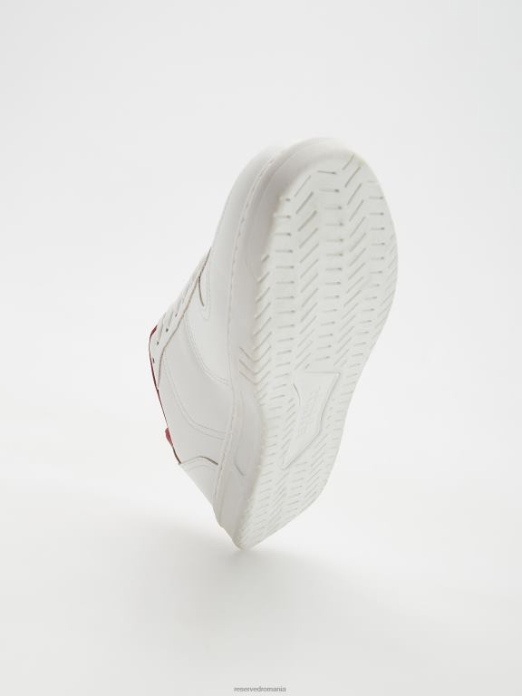 alb Reserved bărbați pantofi adidași cu inserție contrastantă 648HZ1656