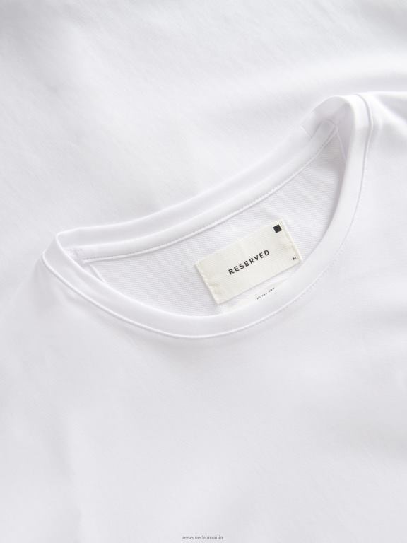 alb Reserved bărbați îmbrăcăminte bluză slim cu mânecă lungă 648HZ1197