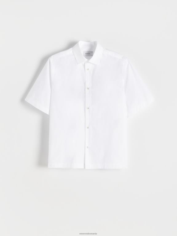 alb Reserved bărbați îmbrăcăminte cămașă boxy fit 648HZ1384