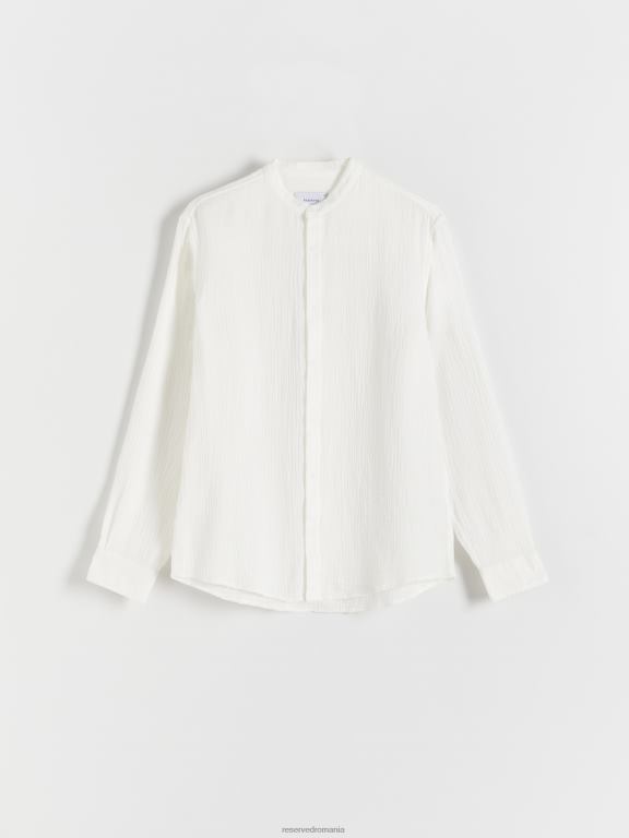 alb Reserved bărbați îmbrăcăminte cămașă cu potrivire obișnuită 648HZ1380