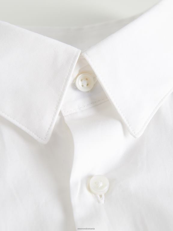 alb Reserved bărbați îmbrăcăminte cămașă cu potrivire obișnuită 648HZ1381