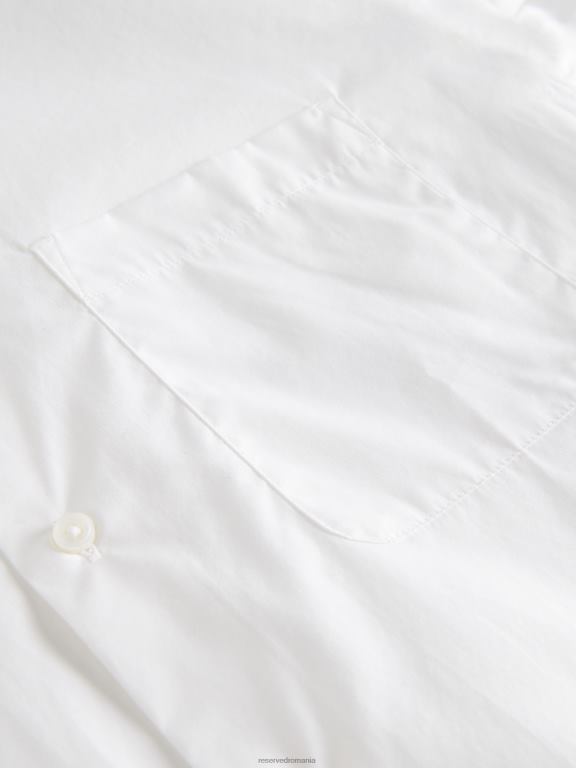alb Reserved bărbați îmbrăcăminte cămașă cu potrivire obișnuită 648HZ1381