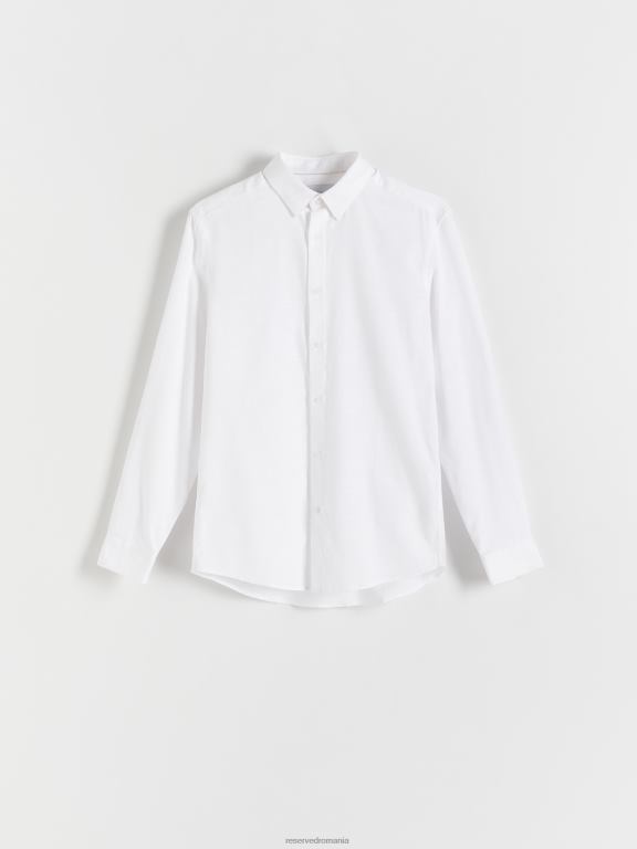 alb Reserved bărbați îmbrăcăminte cămașă cu potrivire obișnuită 648HZ1402