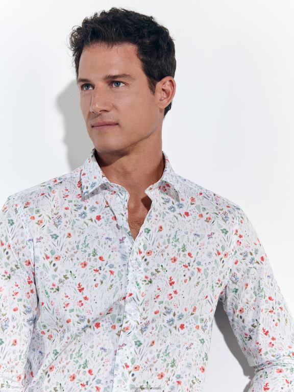 alb Reserved bărbați îmbrăcăminte cămașă slim fit 648HZ1370