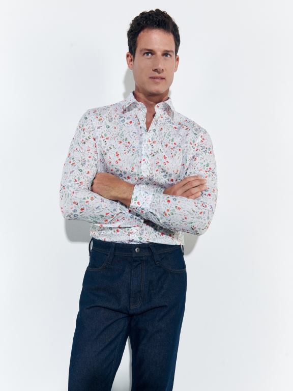 alb Reserved bărbați îmbrăcăminte cămașă slim fit 648HZ1370