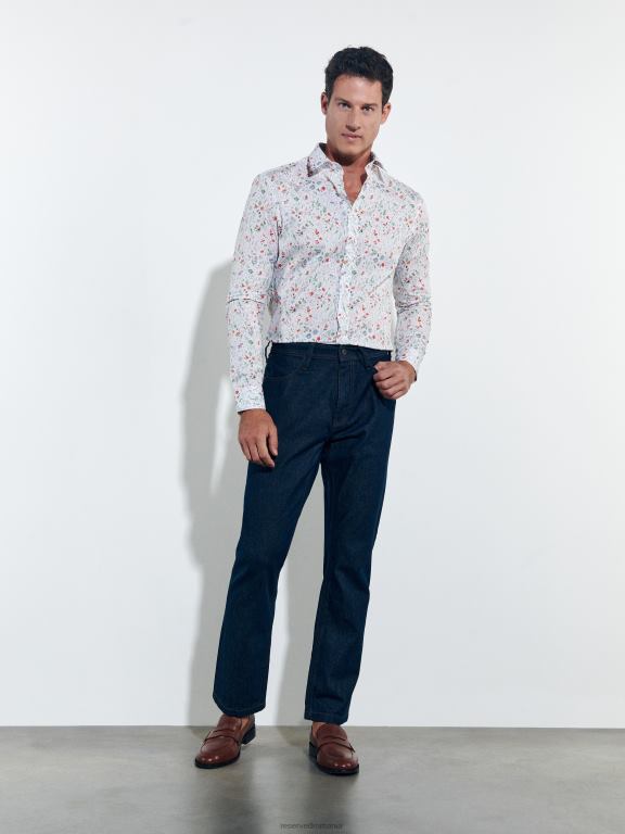 alb Reserved bărbați îmbrăcăminte cămașă slim fit 648HZ1370