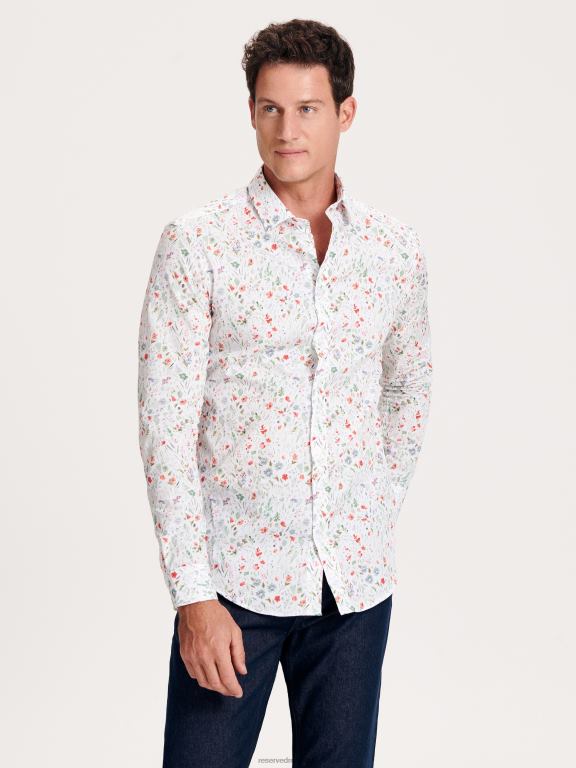 alb Reserved bărbați îmbrăcăminte cămașă slim fit 648HZ1370