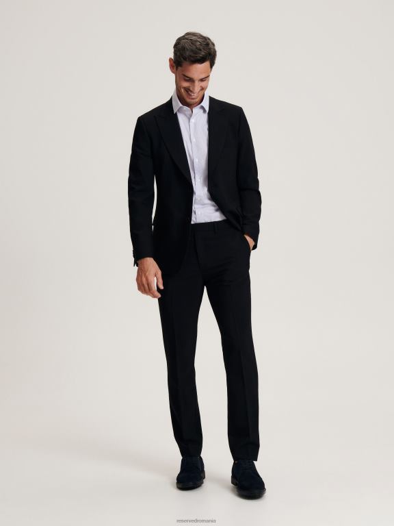 alb Reserved bărbați îmbrăcăminte cămașă slim fit cu model 648HZ1406