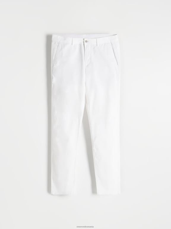 alb Reserved bărbați îmbrăcăminte pantaloni chino slim fit noi 648HZ1509