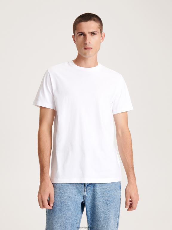 alb Reserved bărbați îmbrăcăminte tricou cu potrivire regulată în stil nou 648HZ1168