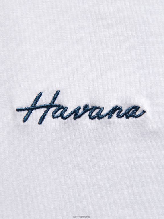 alb Reserved bărbați îmbrăcăminte tricou la modă cu imprimeu cu fit regulat 648HZ1301