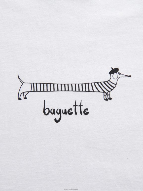 alb Reserved bărbați îmbrăcăminte tricou nou regular cu imprimeu 648HZ1246