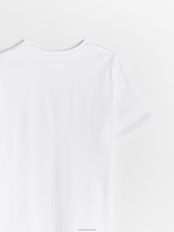 alb Reserved bărbați îmbrăcăminte tricou nou regular cu imprimeu 648HZ1246