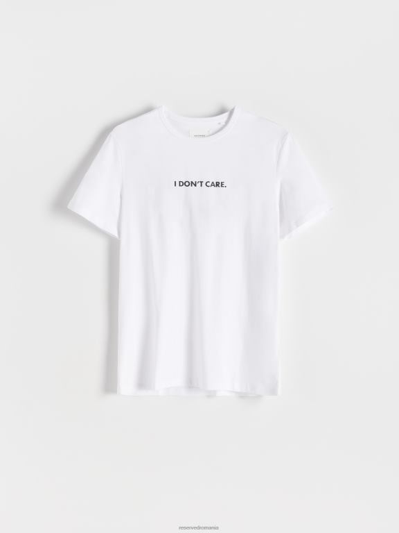 alb Reserved bărbați îmbrăcăminte tricou nou regular cu imprimeu 648HZ1248