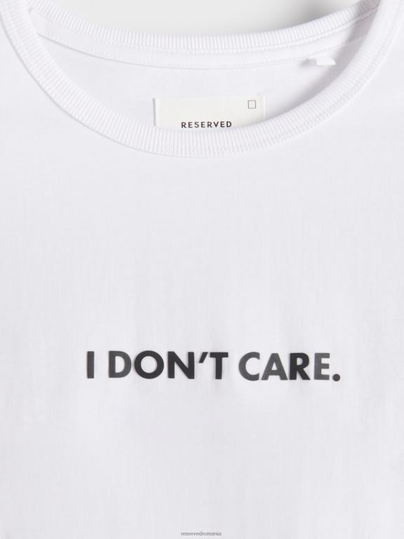 alb Reserved bărbați îmbrăcăminte tricou nou regular cu imprimeu 648HZ1248