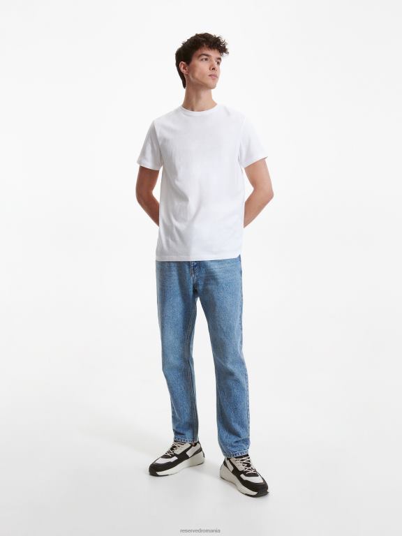 alb Reserved bărbați îmbrăcăminte tricou nou regular fit 648HZ1199