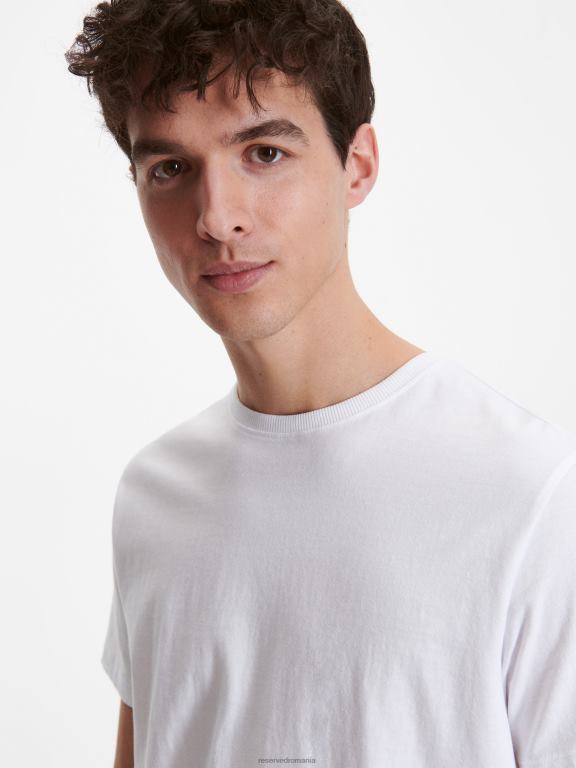 alb Reserved bărbați îmbrăcăminte tricou nou regular fit 648HZ1199