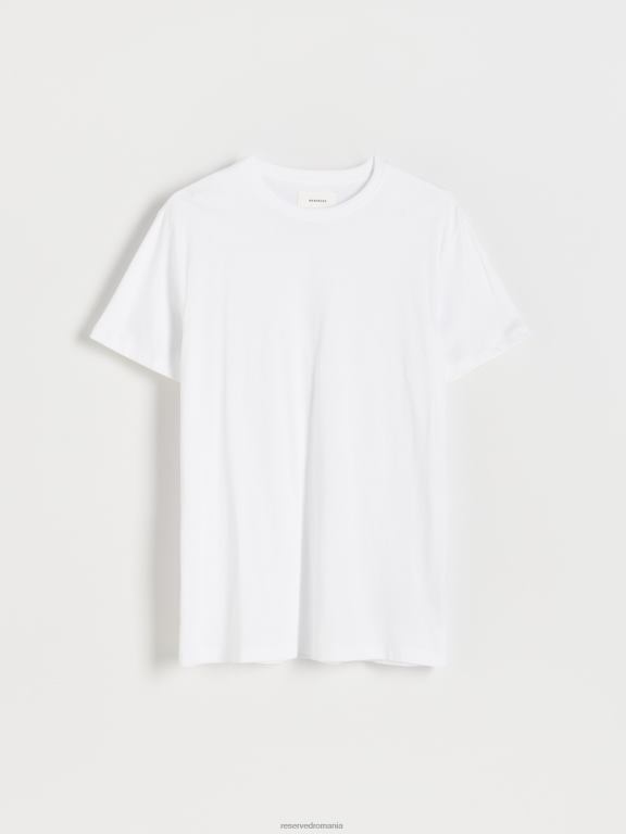 alb Reserved bărbați îmbrăcăminte tricou nou regular fit 648HZ1199