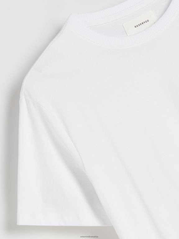 alb Reserved bărbați îmbrăcăminte tricou nou regular fit 648HZ1199