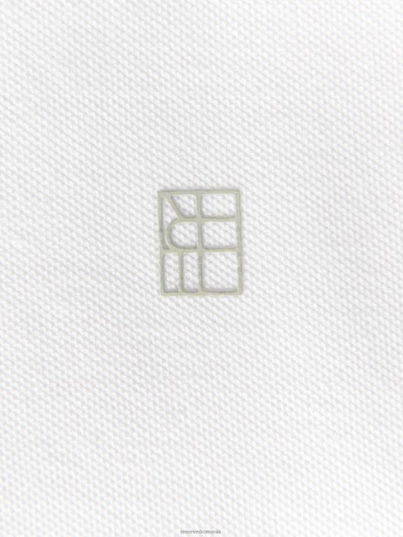 alb Reserved bărbați îmbrăcăminte tricou polo cu talie regulată 648HZ1129