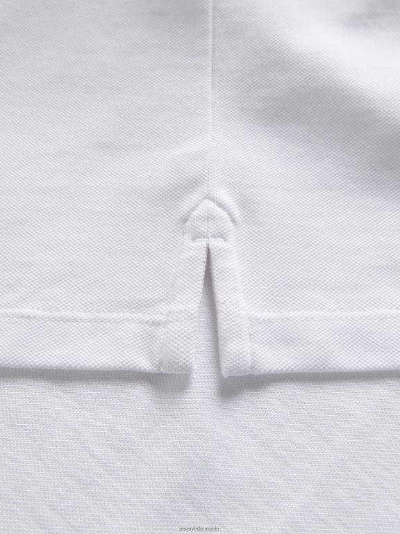 alb Reserved bărbați îmbrăcăminte tricou polo cu talie regulată cu guler ridicat 648HZ1142