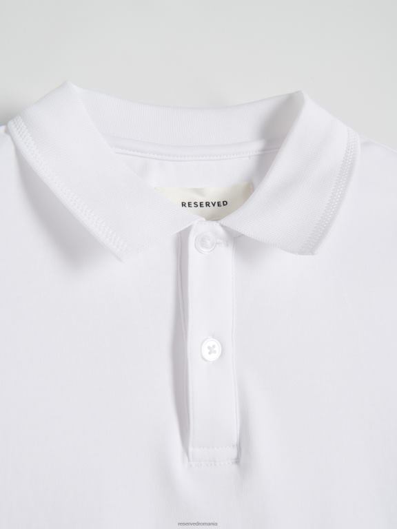 alb Reserved bărbați îmbrăcăminte tricou polo slim fit 648HZ1340