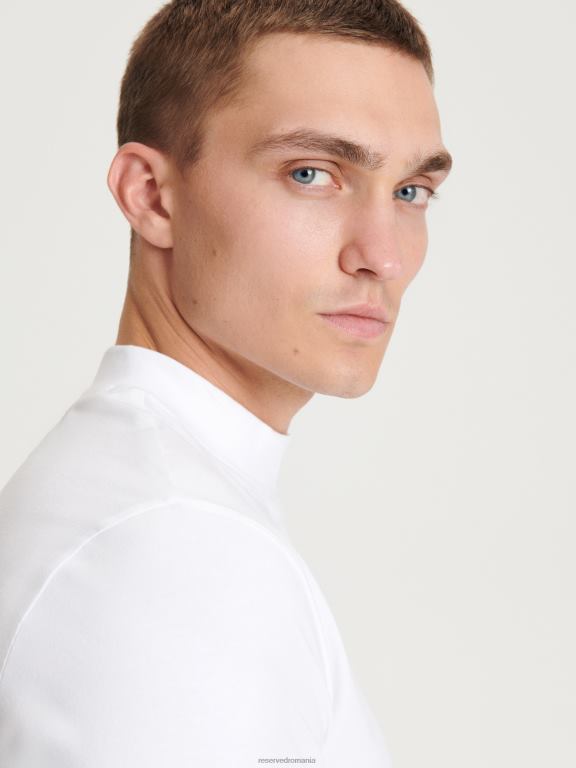 alb Reserved bărbați îmbrăcăminte tricou slim fit 648HZ1224