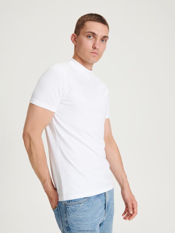 alb Reserved bărbați îmbrăcăminte tricou slim fit 648HZ1224