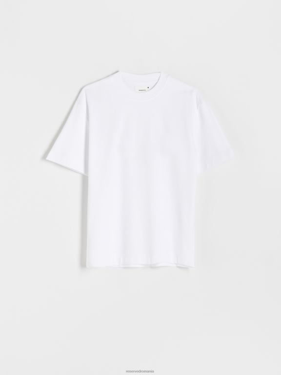 alb Reserved bărbați îmbrăcăminte tricou supradimensionat 648HZ1171