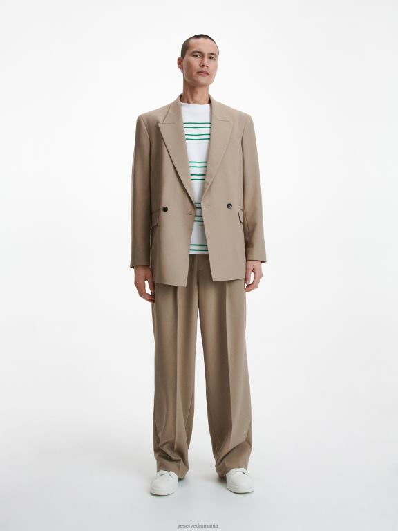 alb Reserved bărbați îmbrăcăminte tricou supradimensionat 648HZ1273