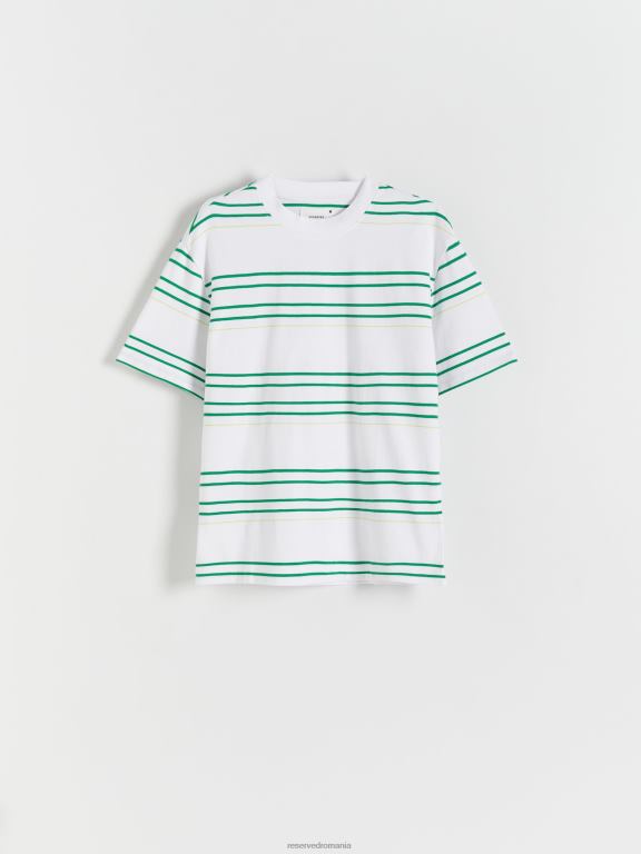 alb Reserved bărbați îmbrăcăminte tricou supradimensionat 648HZ1273