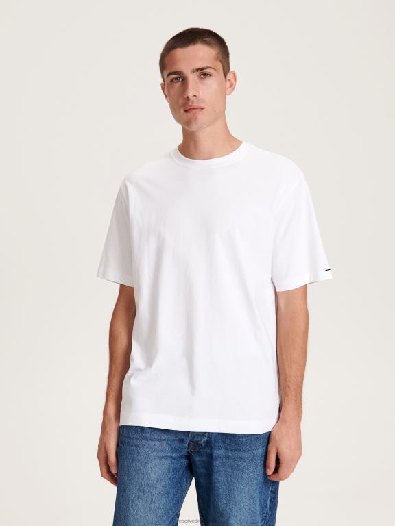 alb Reserved bărbați îmbrăcăminte tricou supradimensionat cu imprimeu 648HZ1172