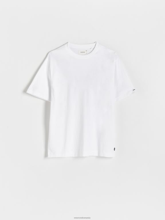 alb Reserved bărbați îmbrăcăminte tricou supradimensionat cu imprimeu 648HZ1172