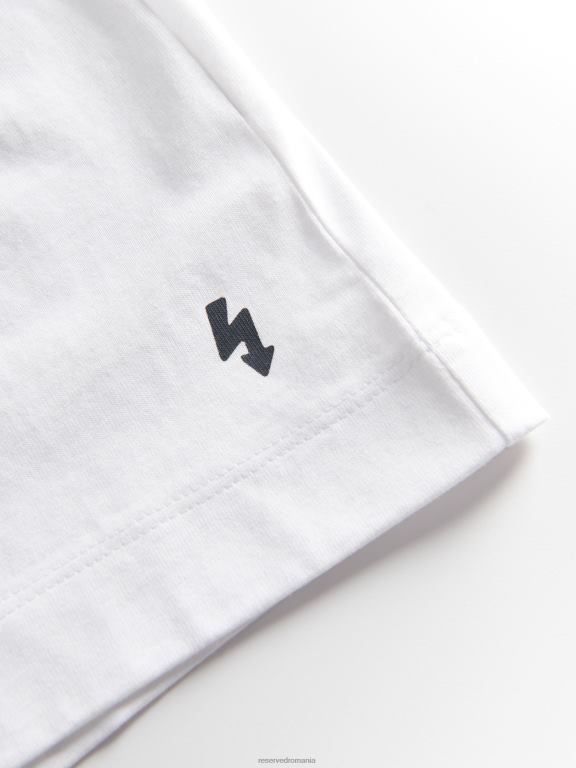 alb Reserved bărbați îmbrăcăminte tricou supradimensionat cu imprimeu 648HZ1172