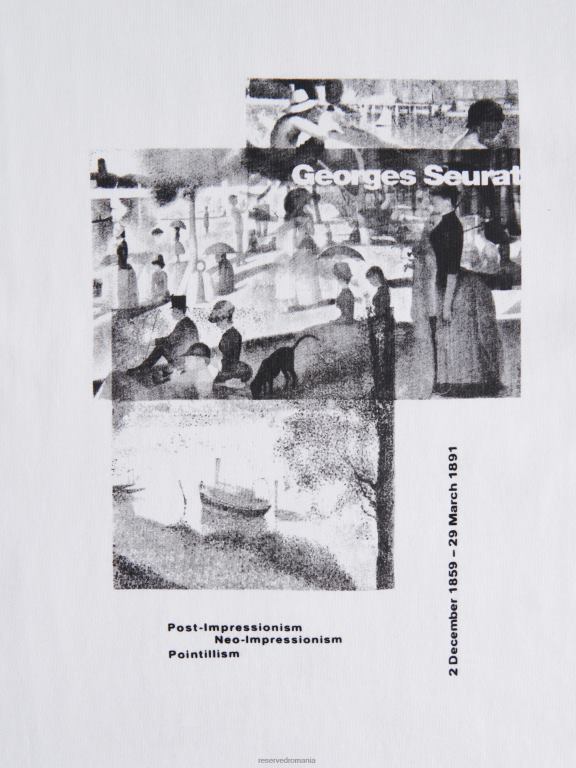 alb Reserved bărbați îmbrăcăminte tricou supradimensionat cu imprimeu 648HZ1306