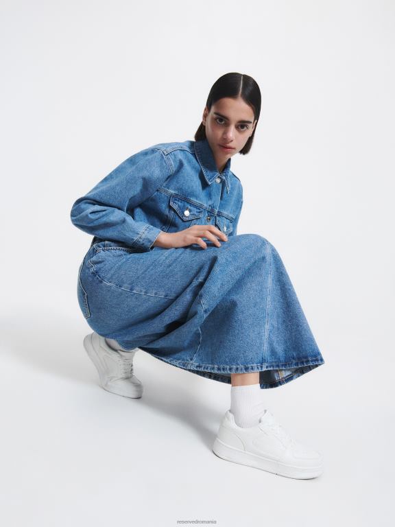 alb Reserved femei pantofi adidași cu șireturi 648HZ163