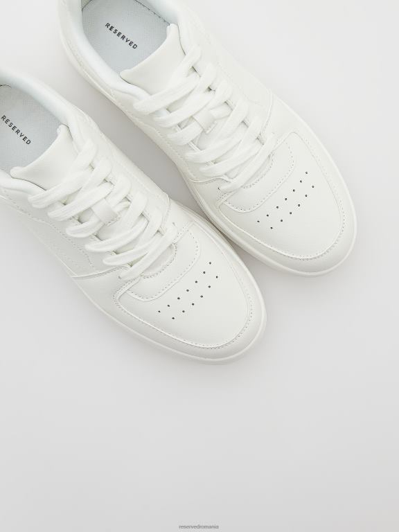alb Reserved femei pantofi adidași cu șireturi 648HZ163