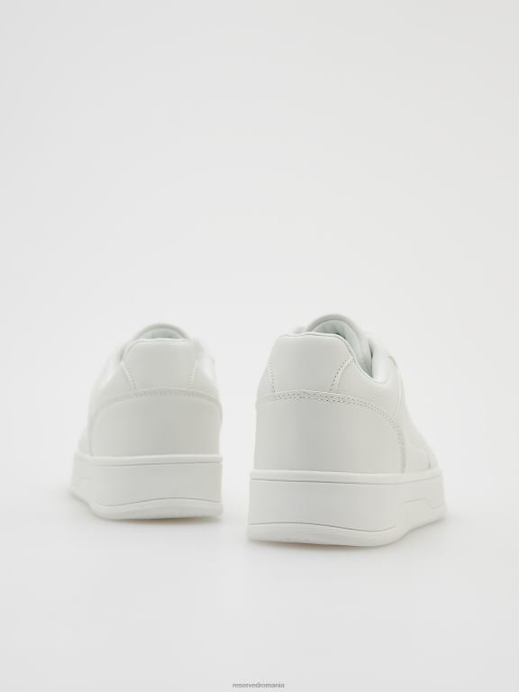 alb Reserved femei pantofi adidași cu șireturi 648HZ163