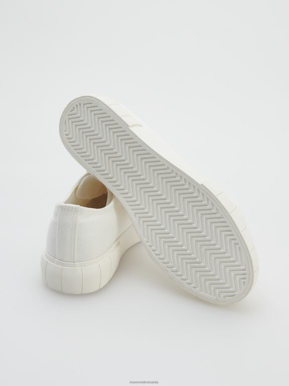 alb Reserved femei pantofi adidași din material textil 648HZ166