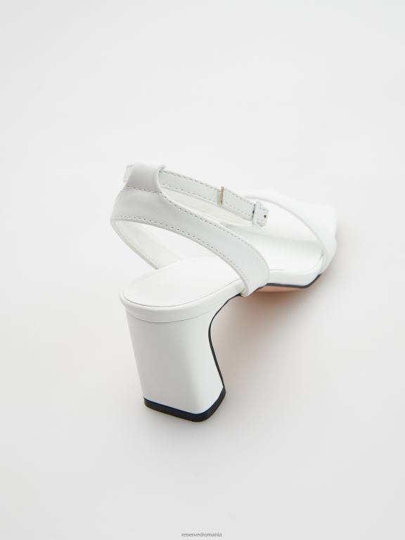 alb Reserved femei pantofi sandale cu toc bloc 648HZ960