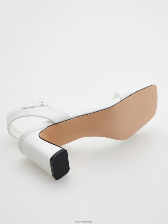 alb Reserved femei pantofi sandale cu toc bloc 648HZ960
